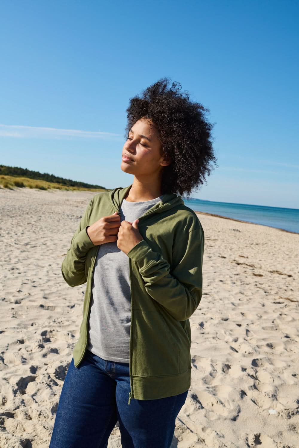 O62301 UNISEX JERSEY ZIP HOODIE – Neutral