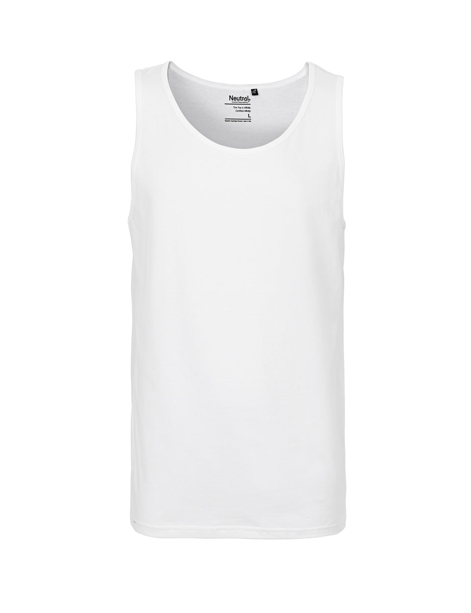 Men's Tank Top Solid White Color 100% Cotton