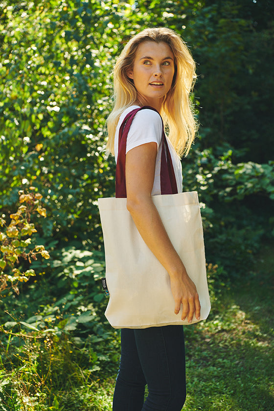 O90002 TWILL BAG W. CONTRAST HANDLES
