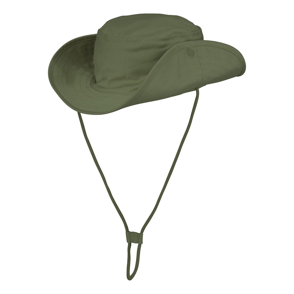 White Cotton Bucket Hat – Lightweight, Made In USA, Green Under Brim For Sun Protection