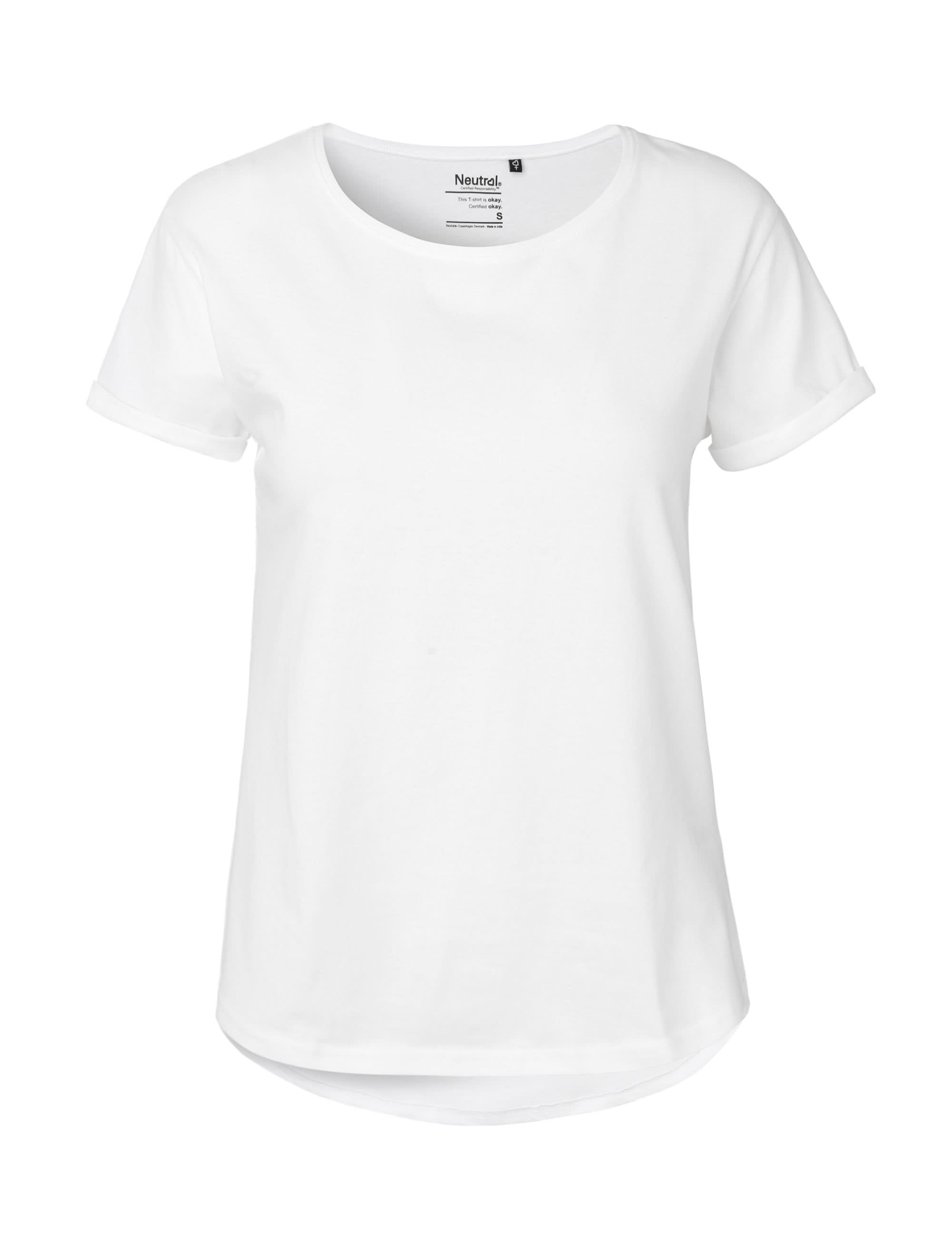 O80012 LADIES ROLL UP SLEEVE T-SHIRT