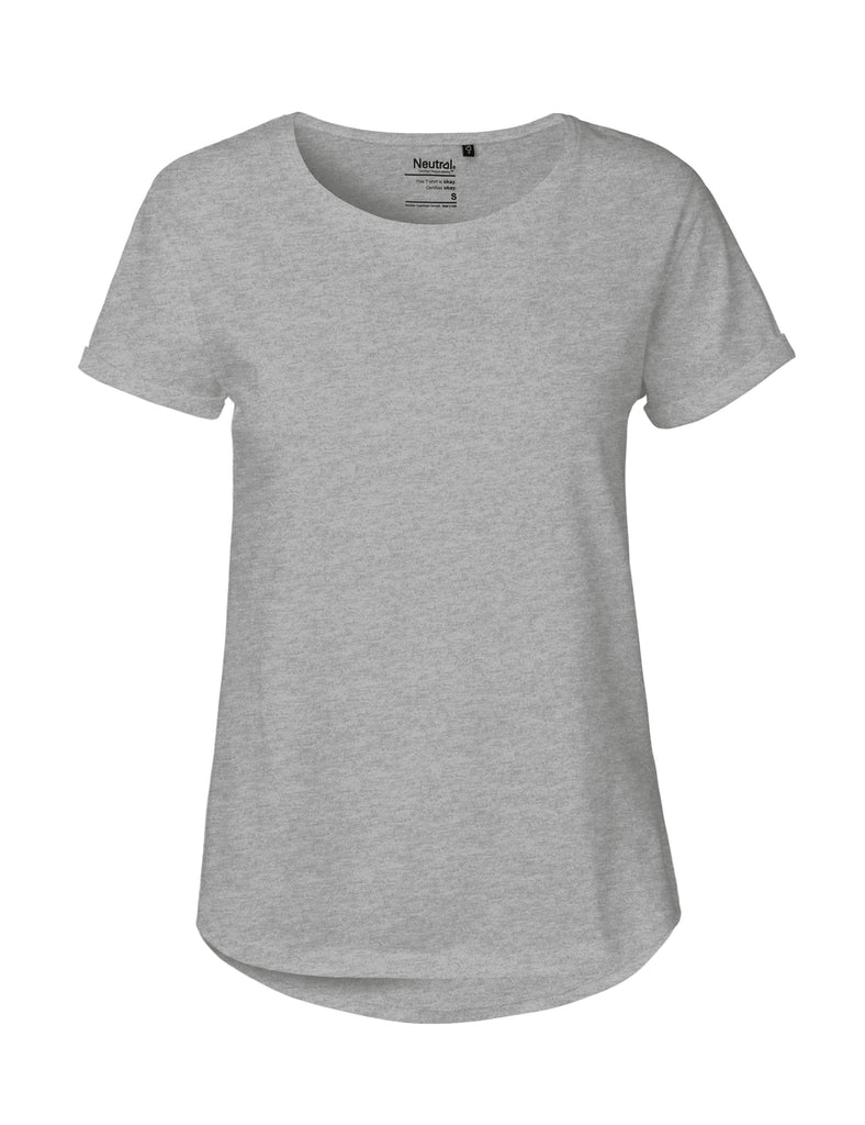 O80012 LADIES ROLL UP SLEEVE T-SHIRT