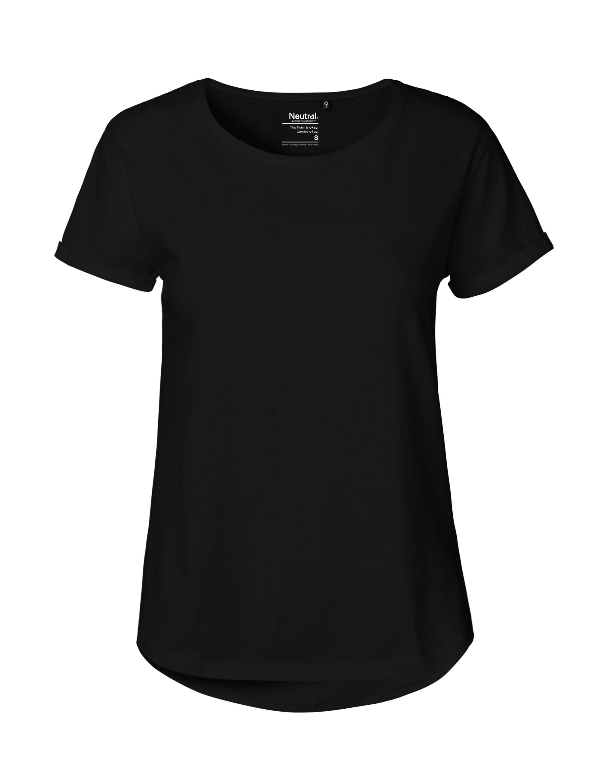 O80012 LADIES ROLL UP SLEEVE T-SHIRT
