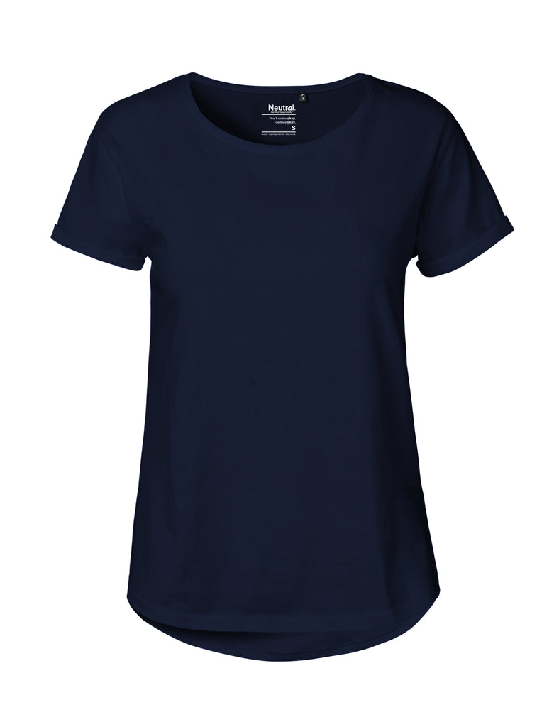 O80012 LADIES ROLL UP SLEEVE T-SHIRT
