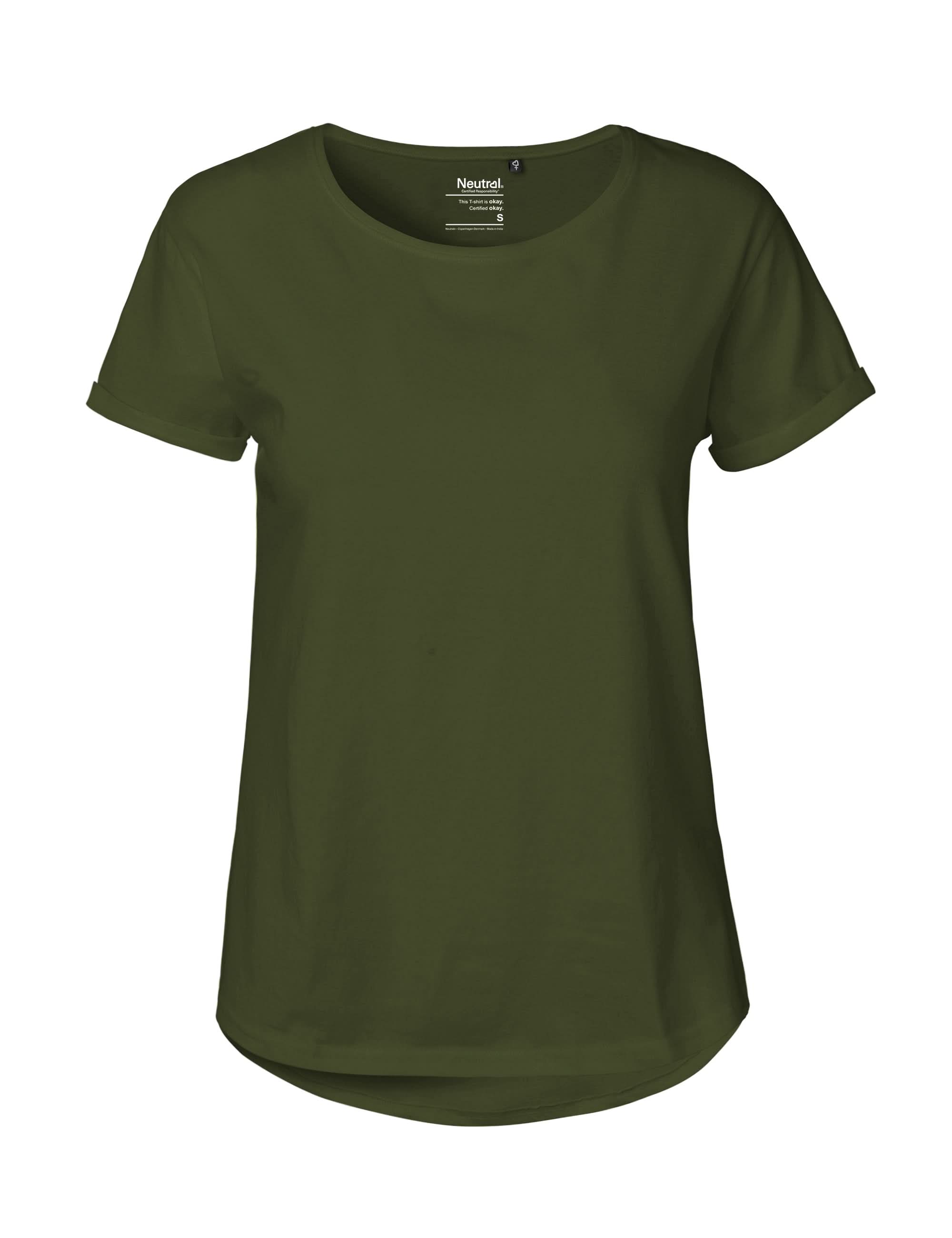 O80012 LADIES ROLL UP SLEEVE T-SHIRT