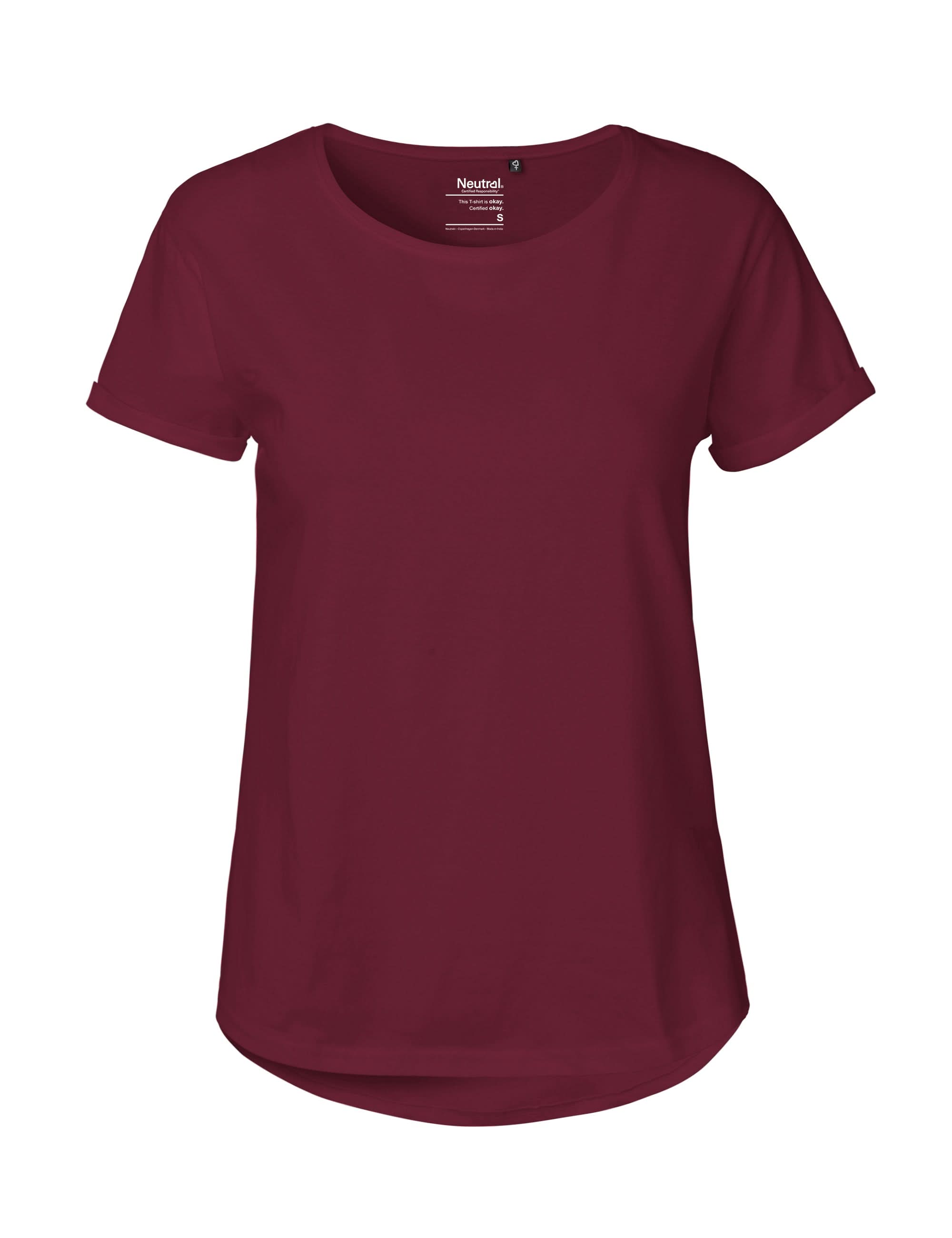 O80012 LADIES ROLL UP SLEEVE T-SHIRT