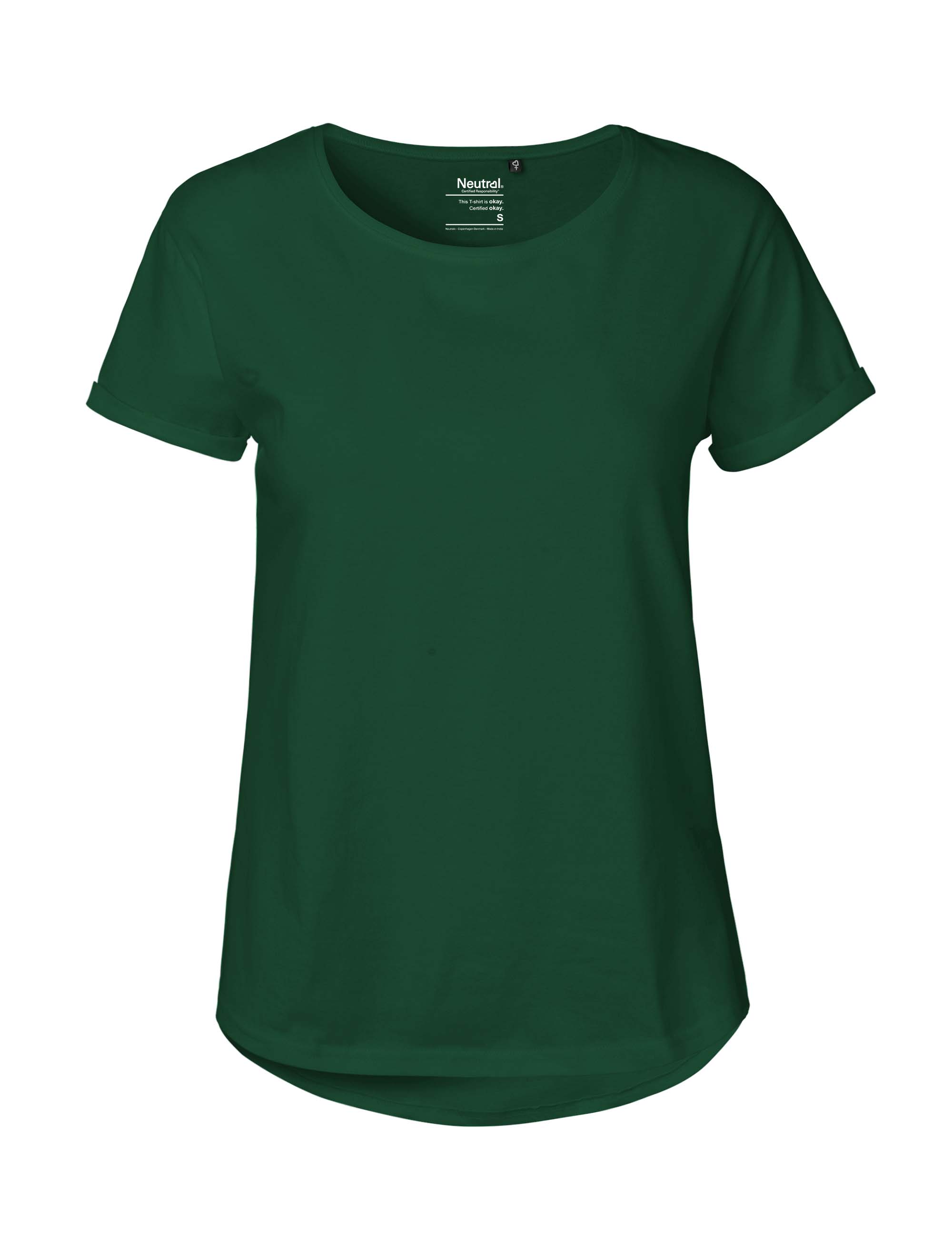 O80012 LADIES ROLL UP SLEEVE T-SHIRT