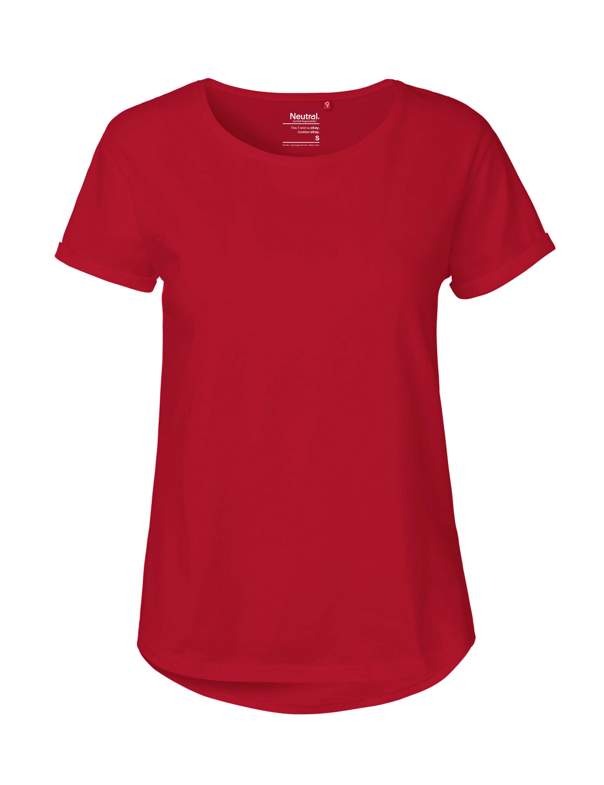 O80012 LADIES ROLL UP SLEEVE T-SHIRT